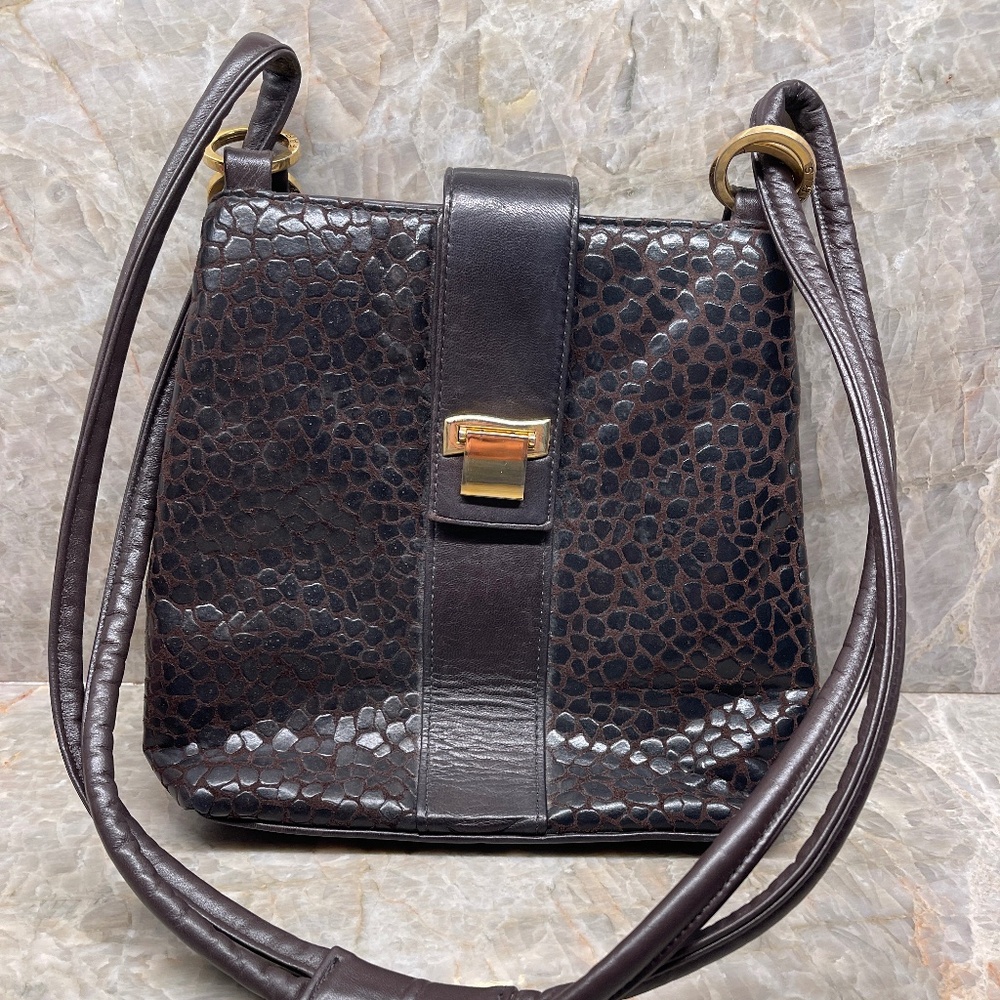 Paris Leather Handbag Brown
